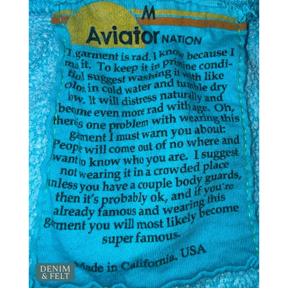 Aviator Nation‎ 5 Stripe Sweatpants Sky Neon Rainbow Jogger Lounge Beach Medium - Picture 12 of 14